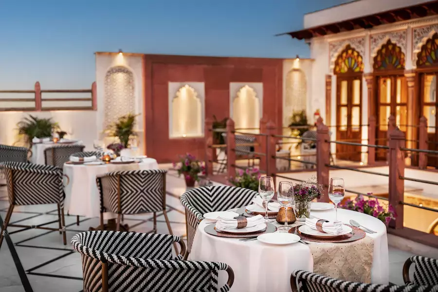 Open air dining at Golden Haveli